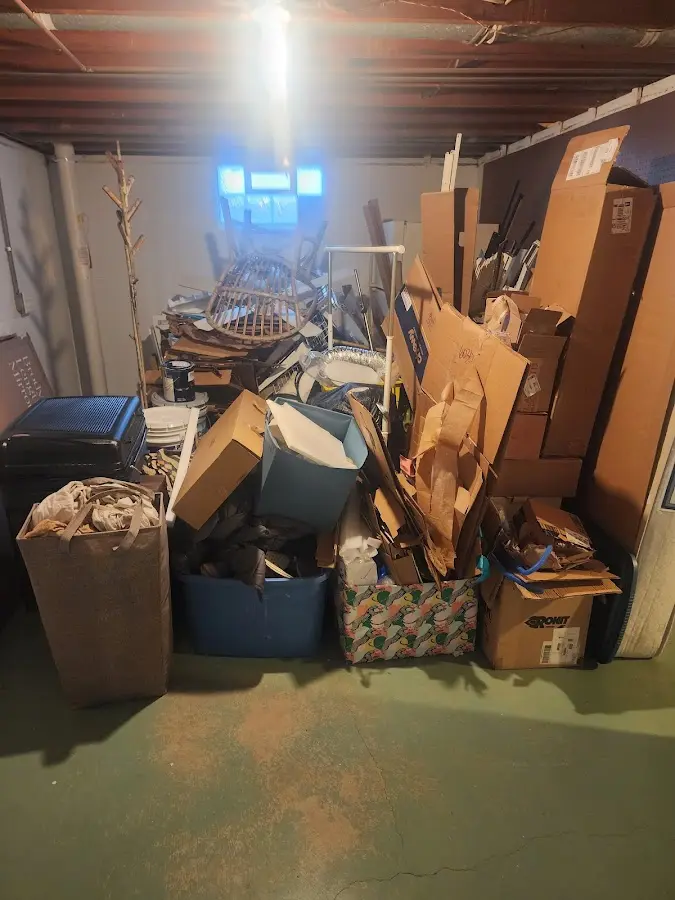 Roll-off dumpster container at job site for 20 Yard Dumpster Rental in Hobart